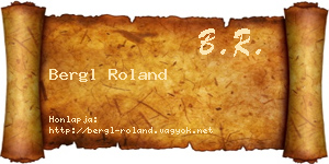 Bergl Roland névjegykártya